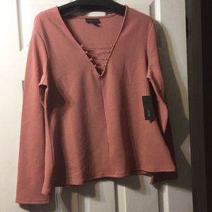 New Xl criss cross neckline pinkish mauve